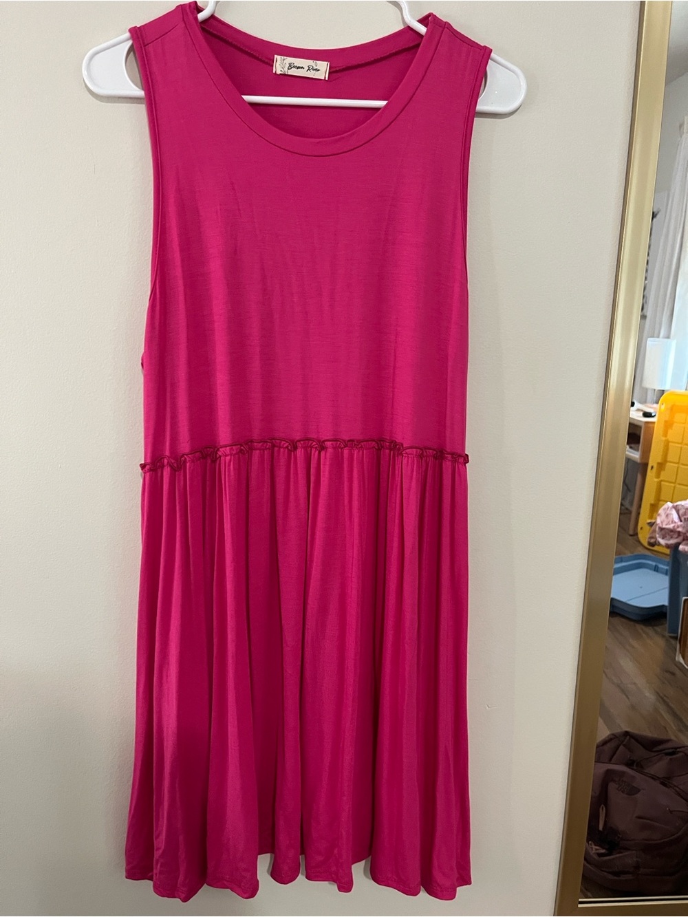 Beeson River Sleeveless Hot Pink Swing Dress